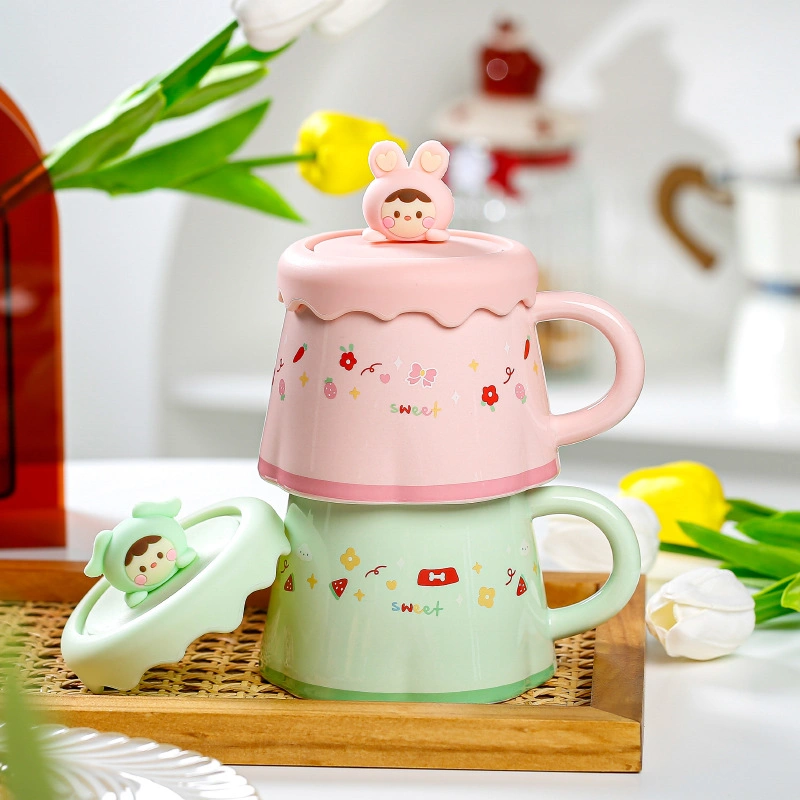 Factory Directly Sale Ceramic Cup Wholesale/Supplier Water Cup Girls Ins Mugs High Appearance Level Coffee Cup Set