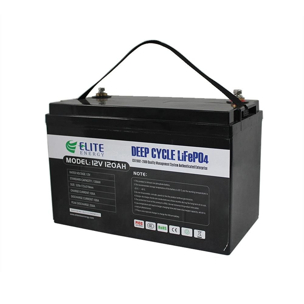 Certificado CE de Elite LiFePO4 Batería 12V 120Ah Green Power Pack de batería para el sistema de almacenamiento de energía solar fotovoltaica