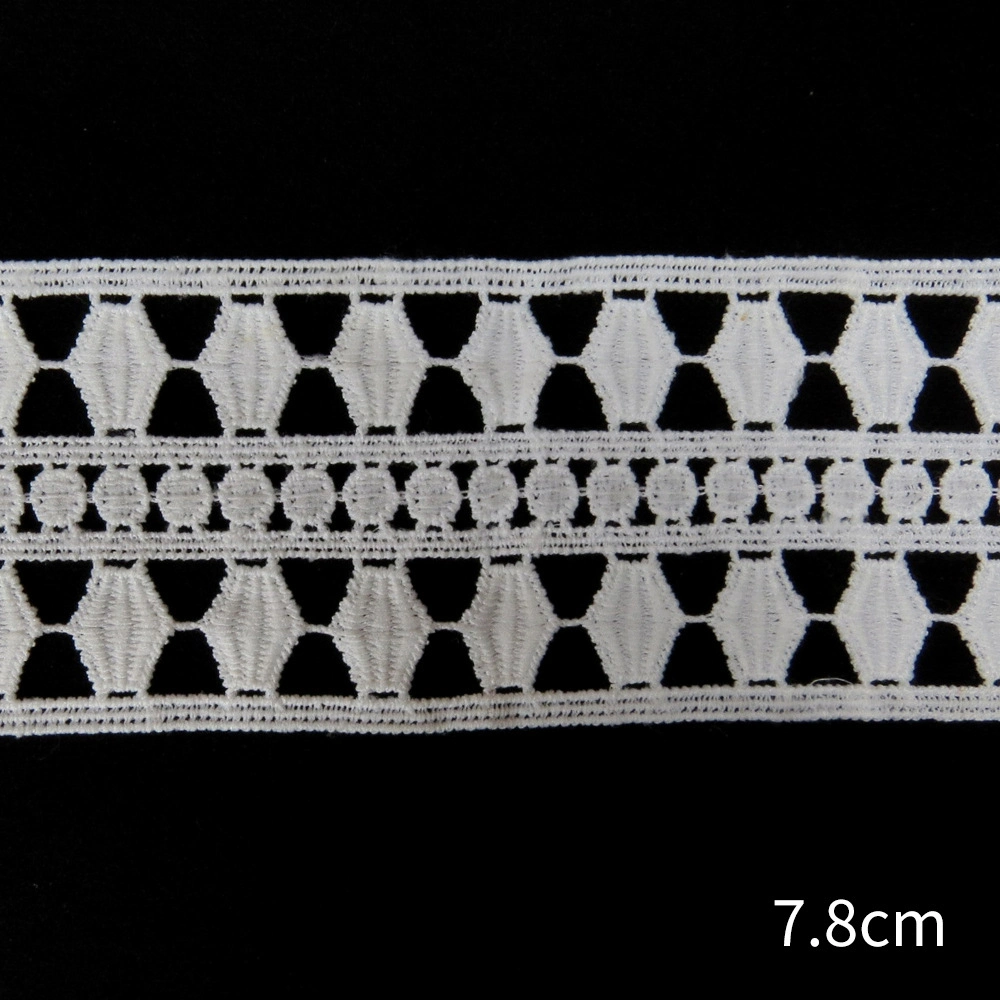 Fashion Water Soluble White Embroidered Lace Trimming Guipure Lace