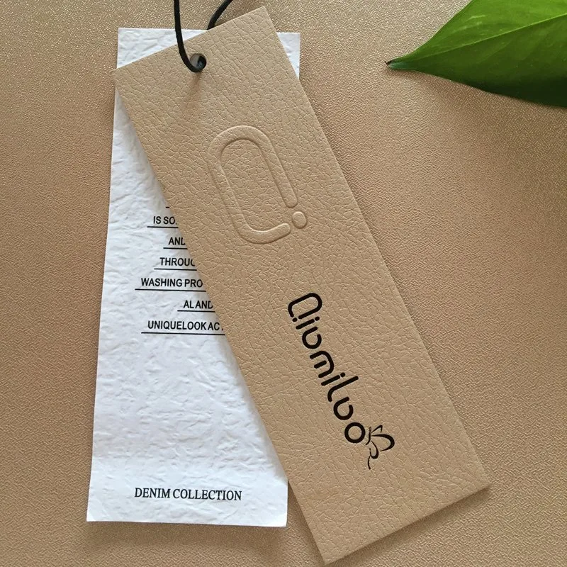Moda al por mayor logotipo personalizado papel ecológico Kraft etiqueta de Hang impresa