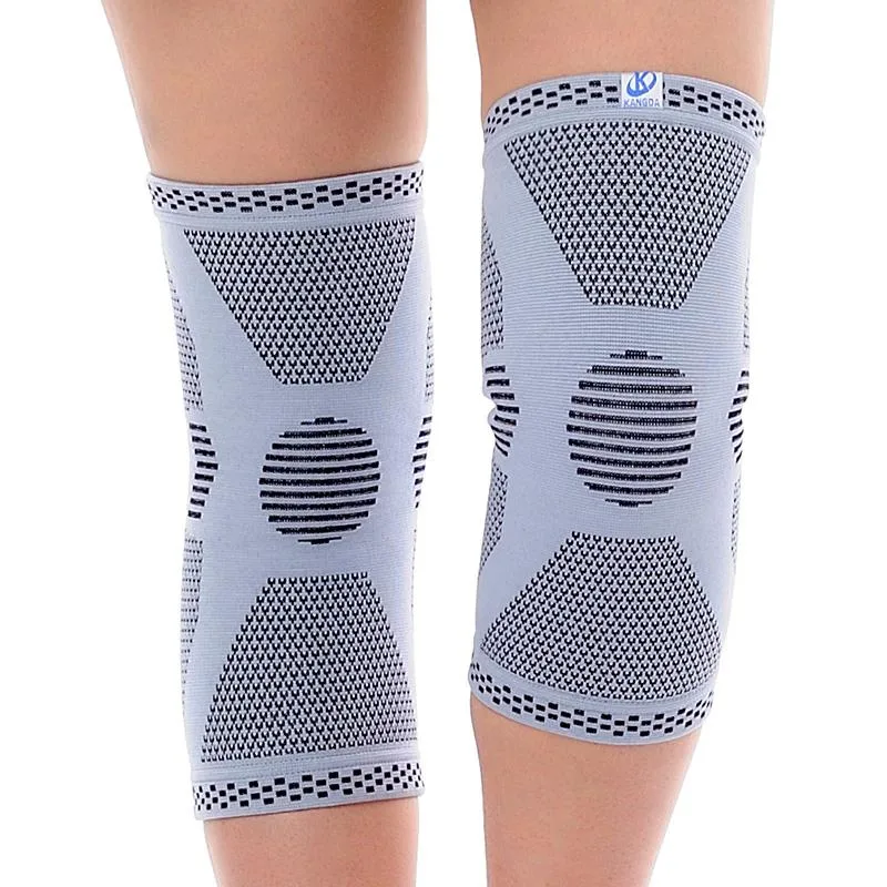 Knitted Sport Knee Support Silicone ROM Knee Brace