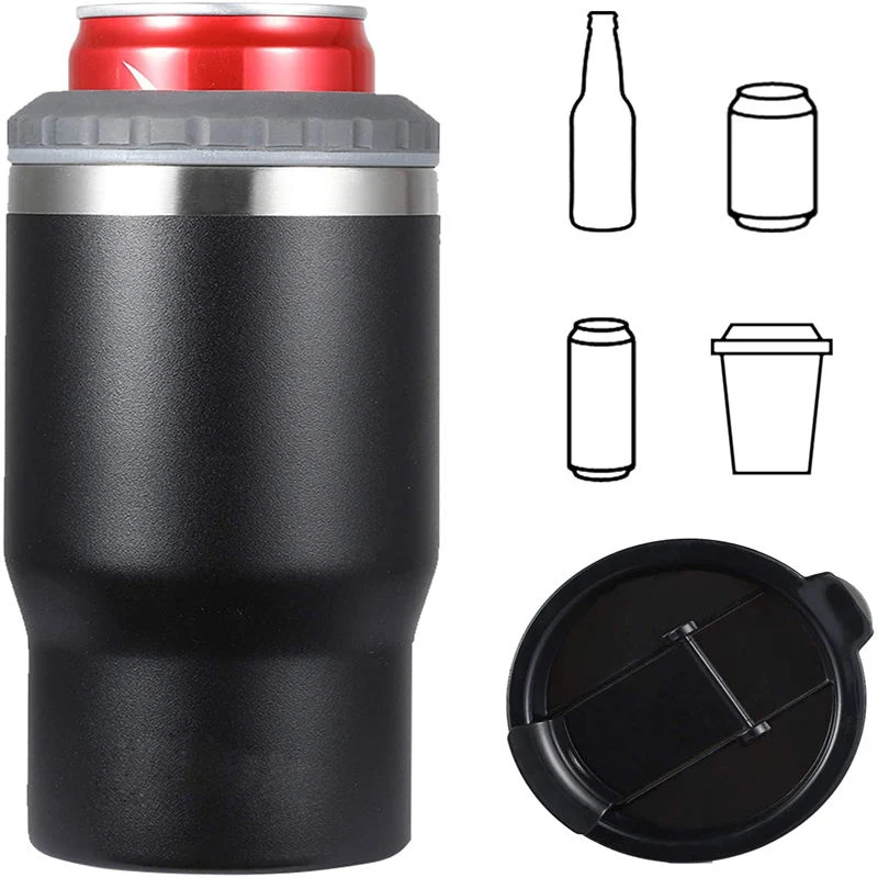 Hot Selling Powder Coat 14oz Multi 18/8 Stainless Steel Tumbler Custom Insulated 4 in 1 Can Coolers Fit 12oz Slim Cans