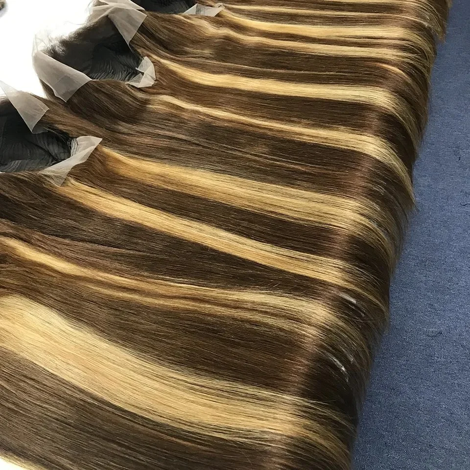 High-Temperature Silk Long Highlight Front Wig Straight Hair