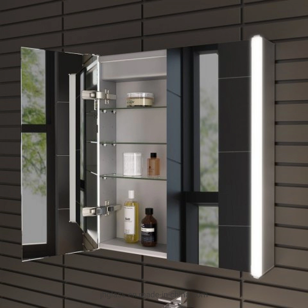 Advanced Stylish Wall Mounted Medicine LED Mirror Cabinet Home Hotel Decoration with Defogger