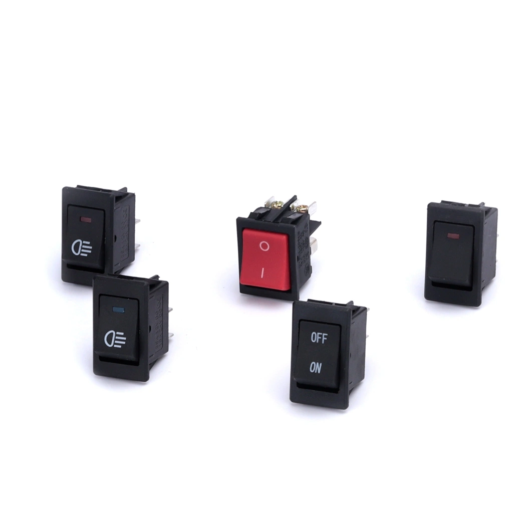 Kcd3-102- 8 White Housing and Red Button on-on Rocker Switch