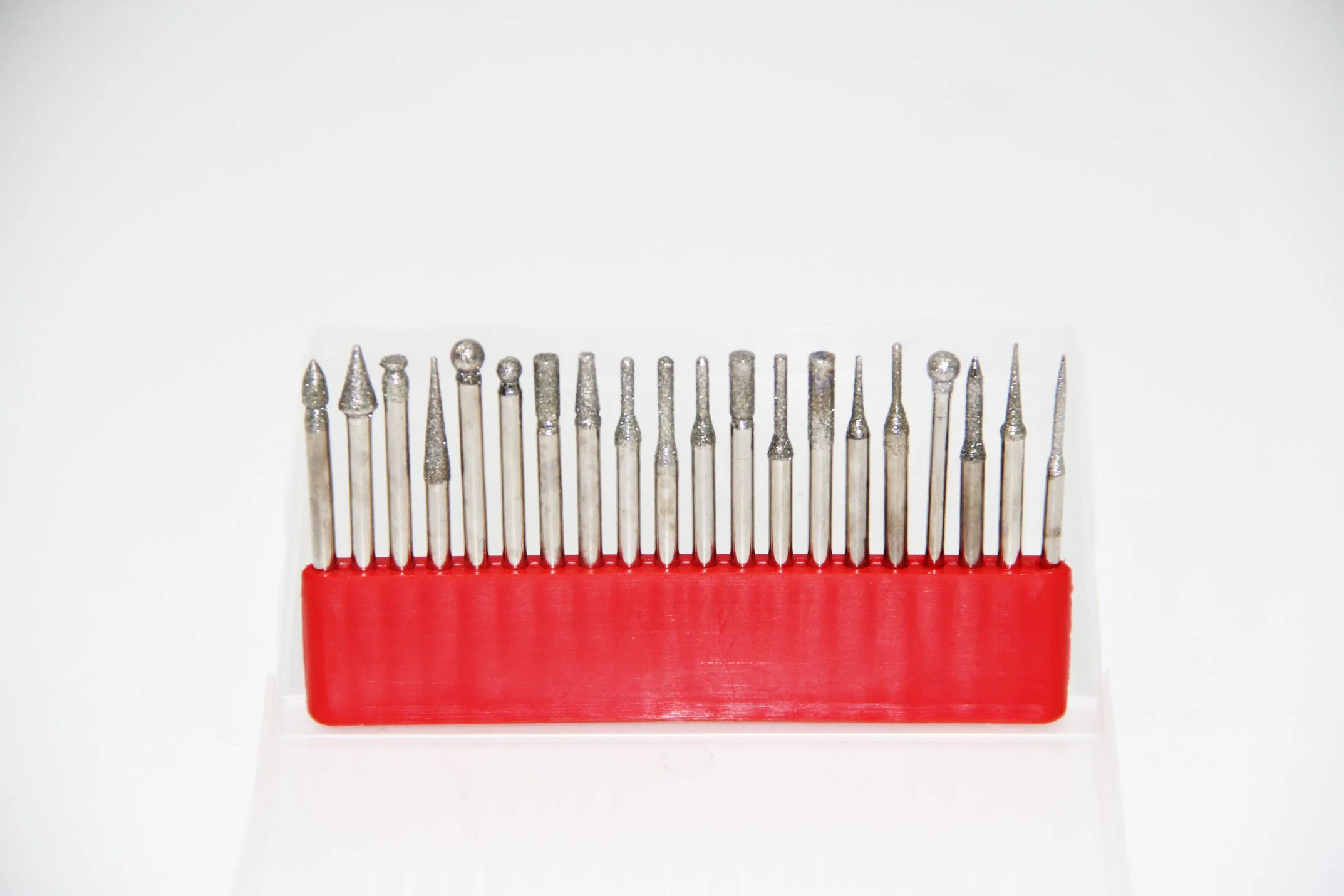 High quality/High cost performance  3mm Shank 20 PCS Red Plastic Box Diamond Mounted Points