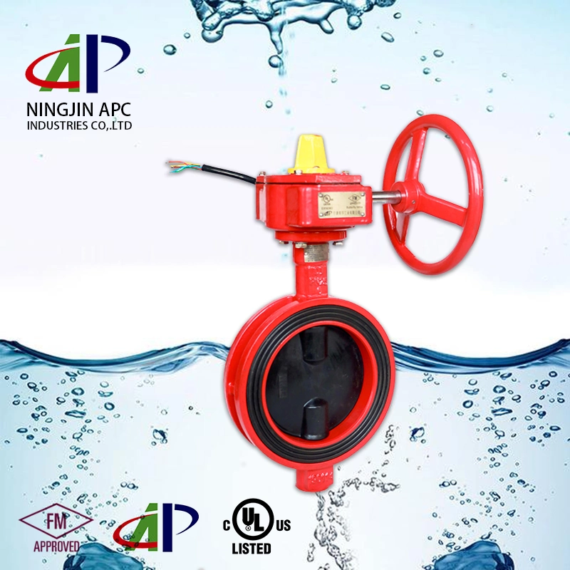 Fire Sprinkler System Butterfly Valve with Wafer End and Electrical Switch