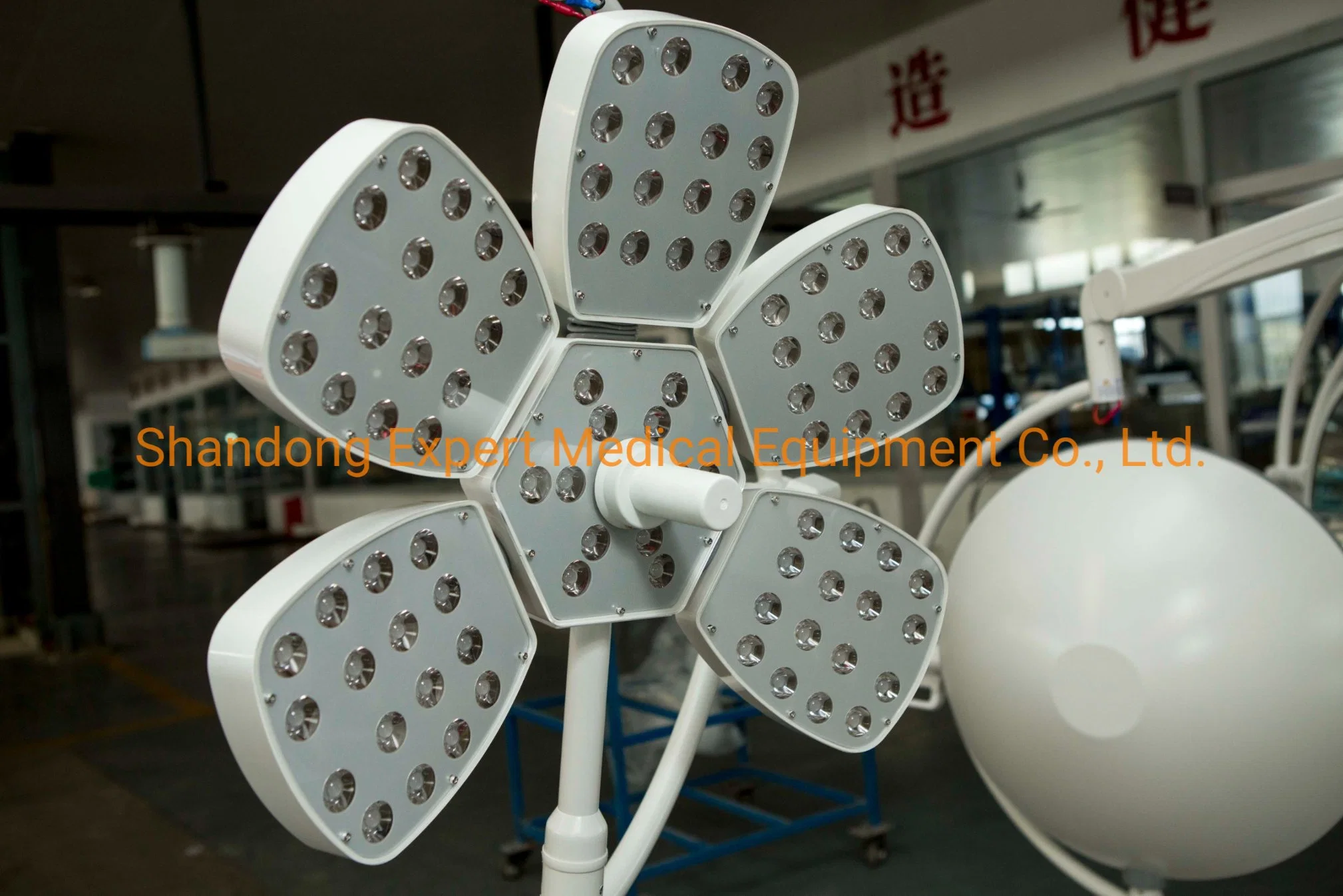 Medical Double Dome Ceiling Mounted Surgical Shadowless LED Operating Light with Camera Hospital