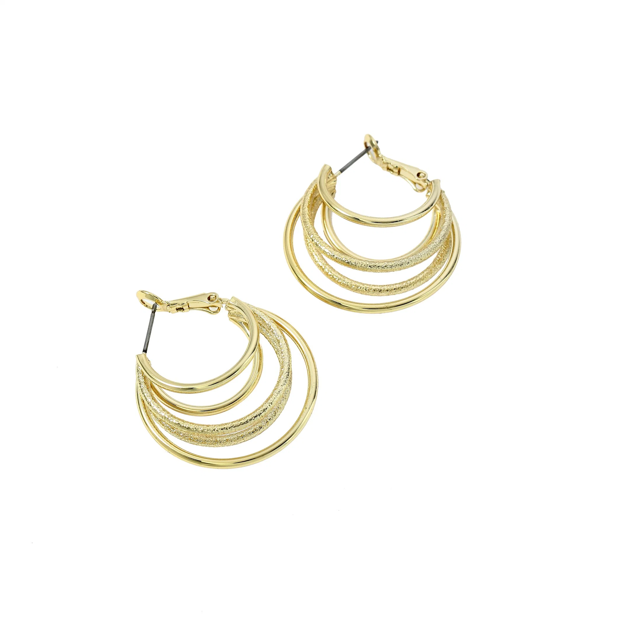 Metal Multi-Layer Large Ear Hoop Niche Unique Earrings 2023 New Tide Female French Retro Ear Accessories