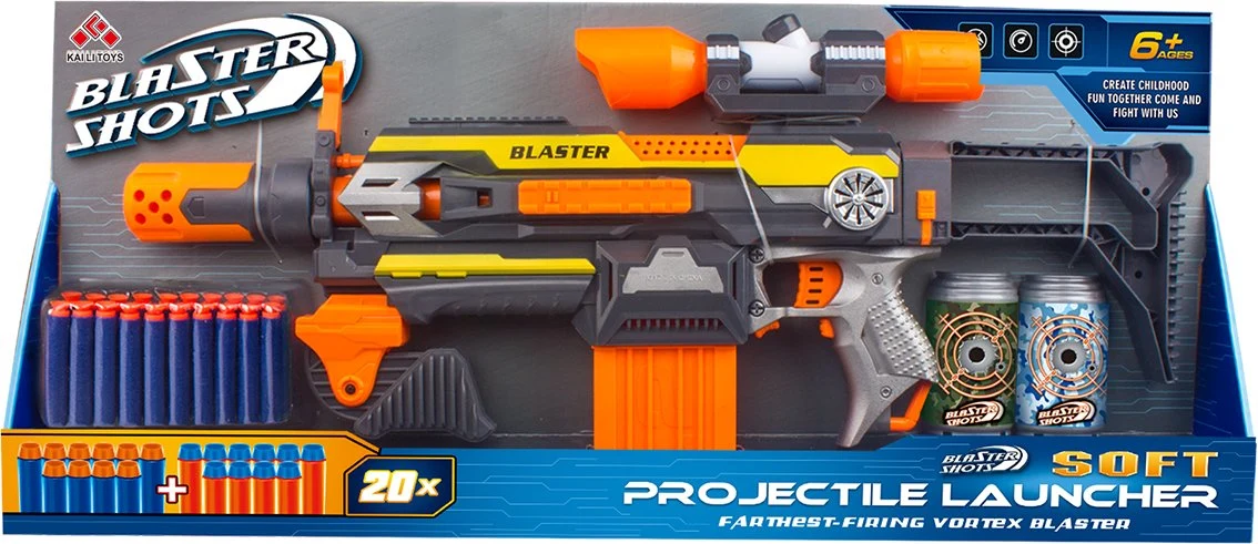 Blaster Shots 2023 DIY Montagem de Brinquedos de Arma de Tiro Automático Elétrica Compatível com Nerf Guns Dart Soft Bullet Gun com Multi-Jogador.