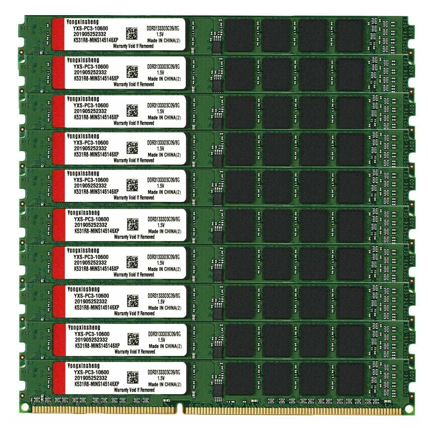 Memoria RAM DDR3 2GB 4GB 8GB 1333MHz 1600 MHz 1866MHz PC3-10600 PC3-12800 PC3-14900 Non-Ecc Chaleco de refrigeración de memoria Universal Desktop