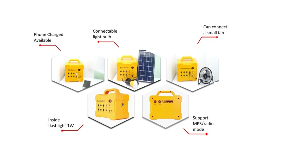 12V 9ah Lead Acid Battery Solar Panel Kits System with Radio/FM Function