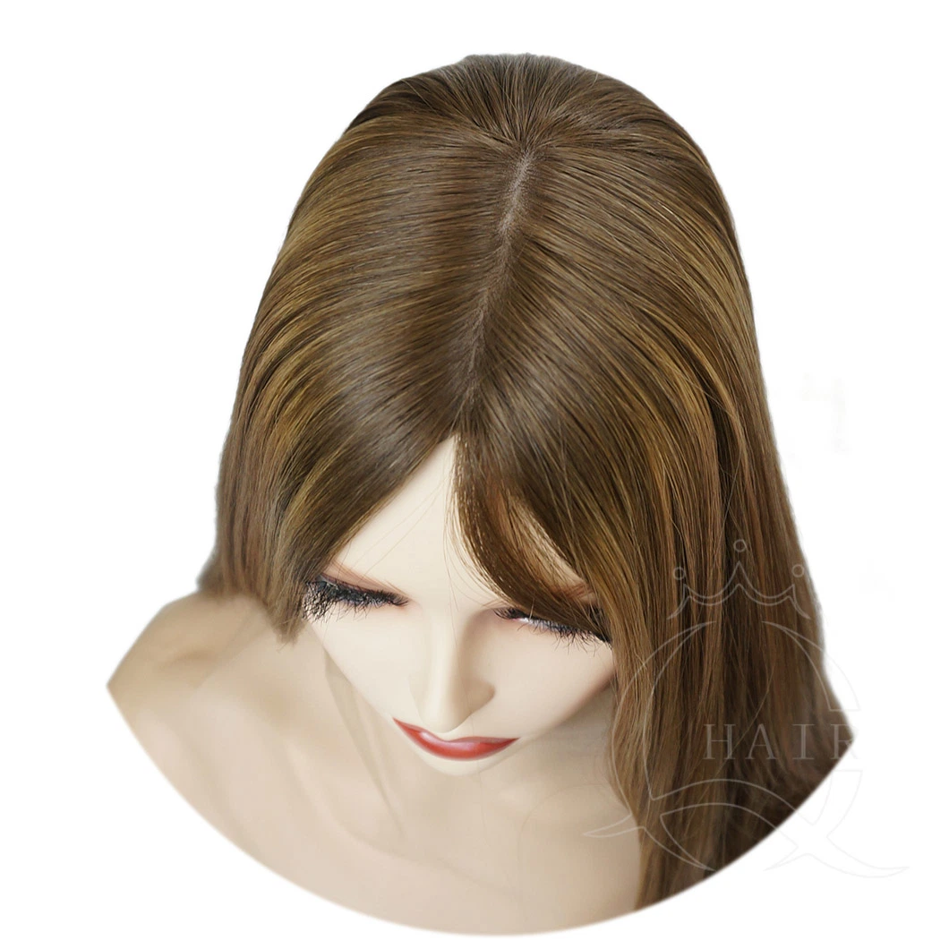 Cor Balayage múltipla China Cabelo Virgin natural não transformado Europa brasileira Cabelo Silk Top Wigs renda Top Lace perda de cabelo médico Permuque Human Hair Wig