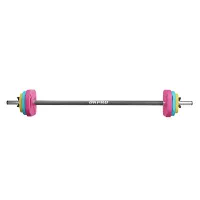 Weightlifting Equipment 20kg Power Weight Set Rubber Color Barbell Weight Set/Barbell Set