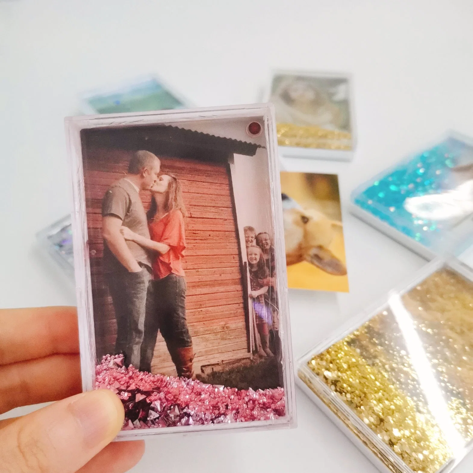 Glitter Picture Frame Acrylic Fridge Magnet