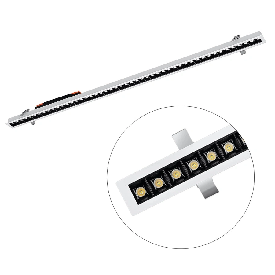 1200mm 40W Recessed Aluminum SMD LED Grille Light LED Linear Lighting with Reflect Cup