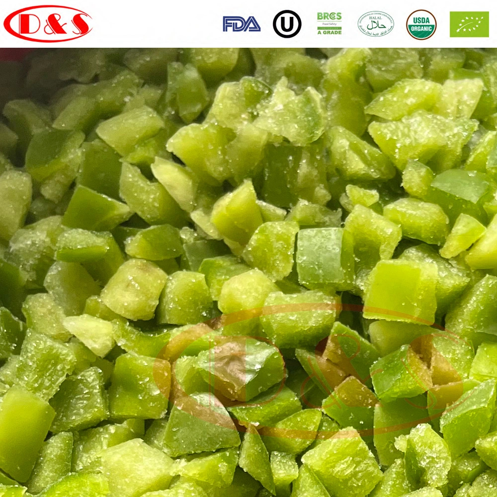 Vegetais congelados IQF pimento vermelho Tiras e corte em cubos com Brc Certificado FDA