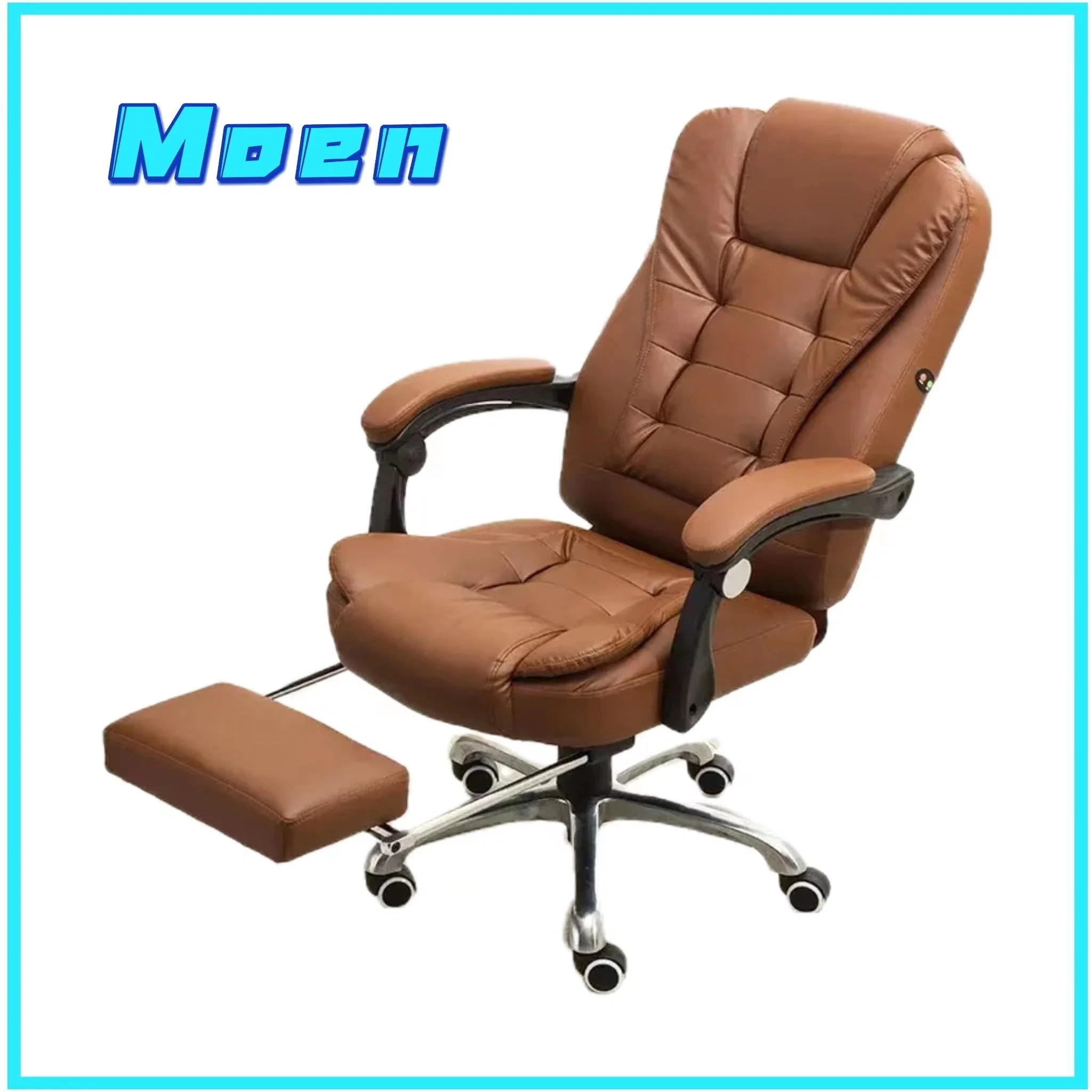 Lumbar Support Arms Executive Office Chair Massage Rolling Swivel PU Leather Chair