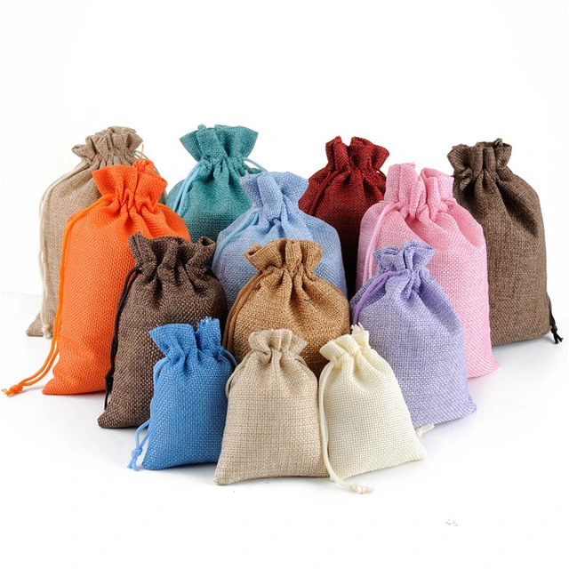 Custom Tea Jute Pouch Bag with Logo Printing