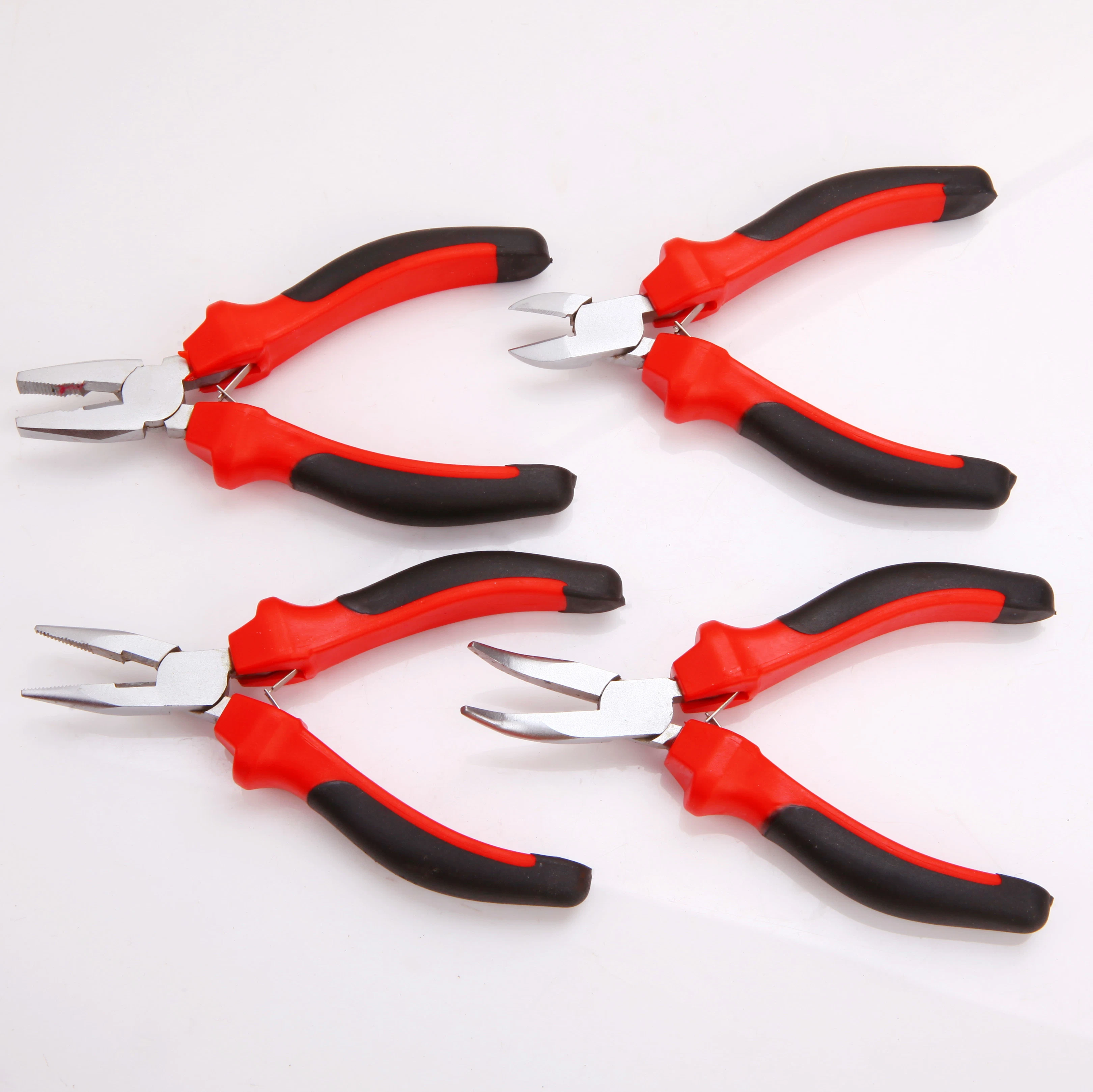 Professional Mini Pliers, Hand Tools, Hardware Tools, CRV or Carbon Steel, Dipped Handle, PVC Handle, Polish, Nickel Plated, 4.5", 5", 5.5"