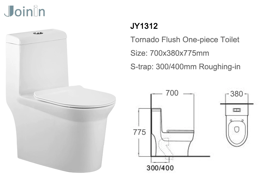 Listo para el envío Tornado Piso One-Piece Aseos Wc japonés