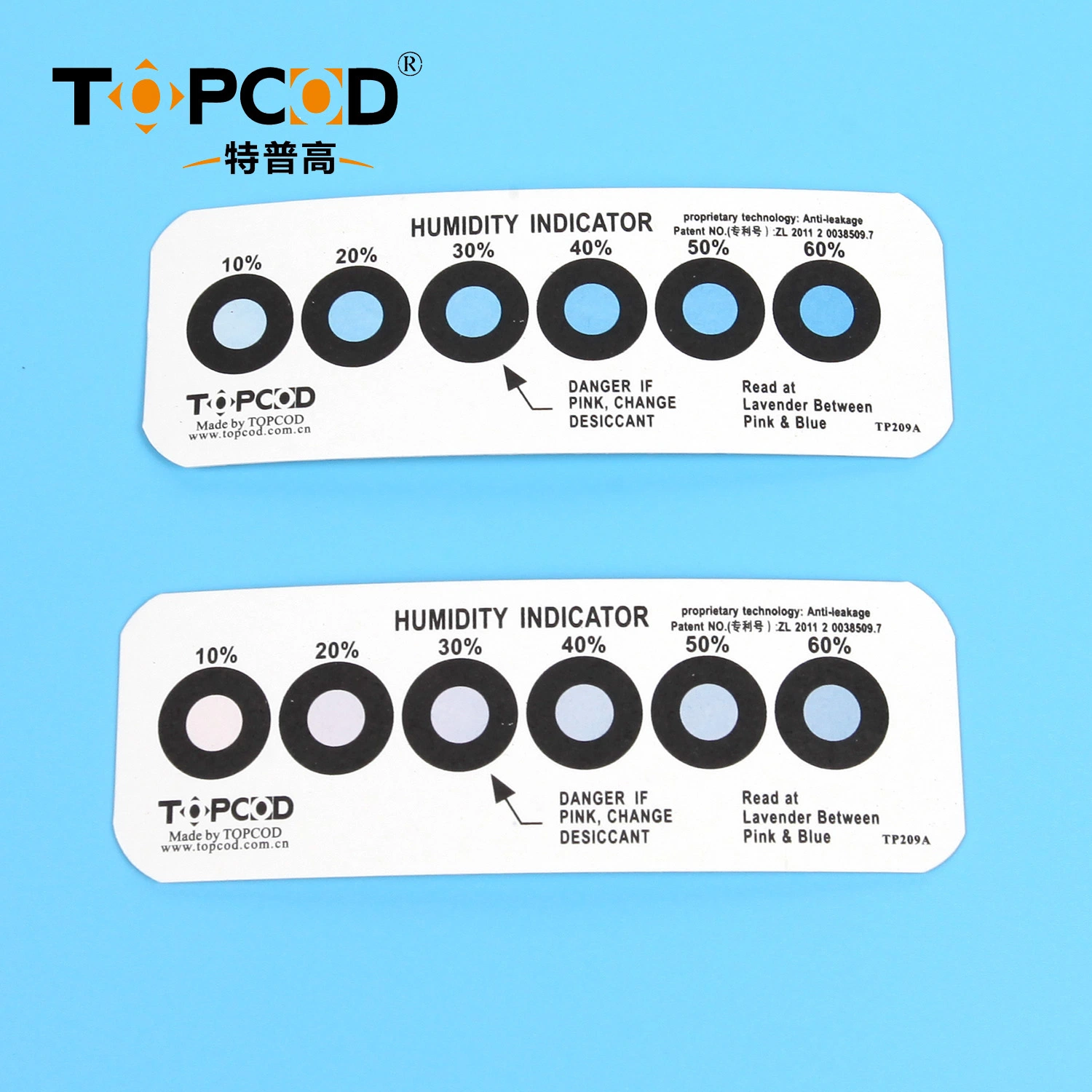 OEM Supplier Hic Humidity Indicator Card