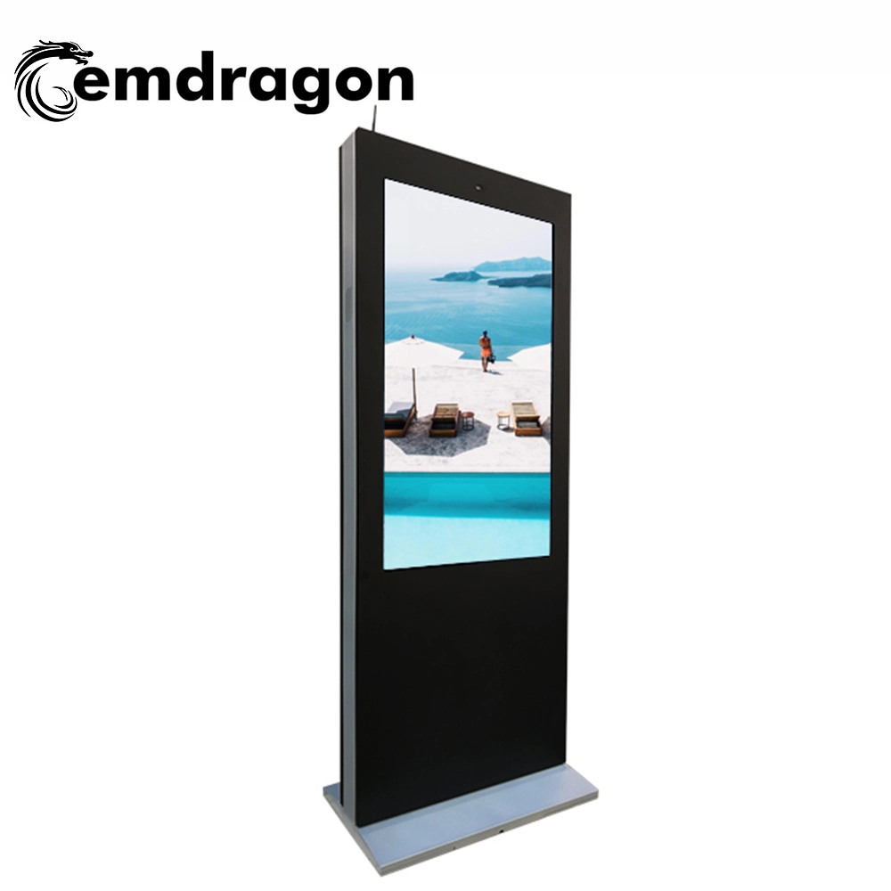 Media Player with SD Card Slot 55 Inch Wind-Cooled Vertical Screen Landing Outdoor Advertising Machine Popular LCD Digital Display Ad Network Player