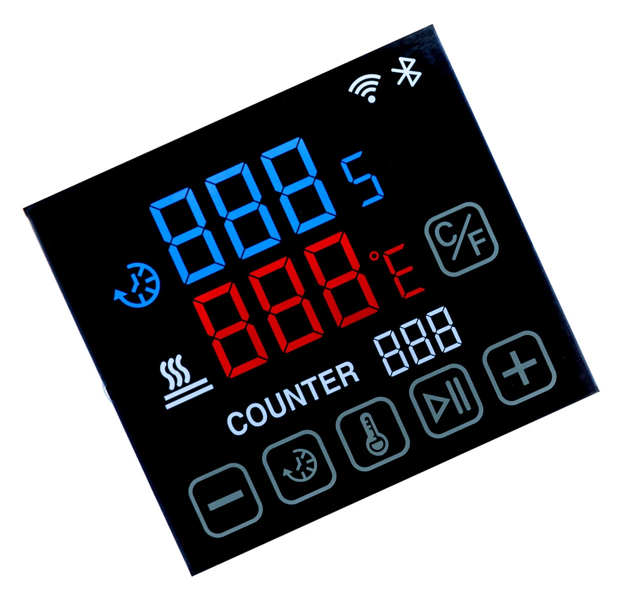 Tela LCD personalizada de transmissão negativa Va, painel de exibição LCD de 7 segmentos, painel LCD.