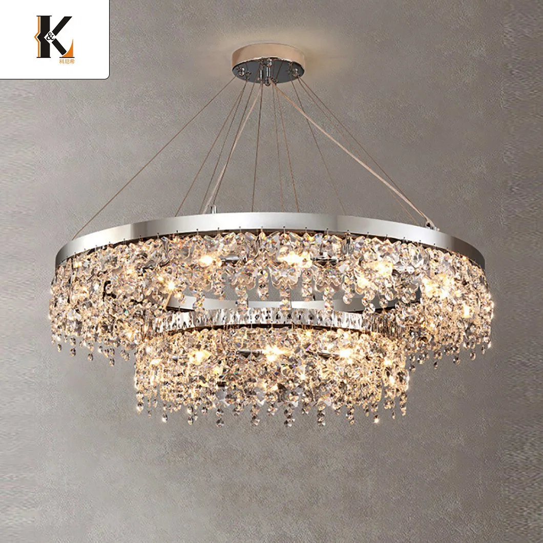 China Crystal Light Luxuriant Crystal Lamp Body Professional Custom Indoor Decoration Luxury Lighting Crystal LED Chandelier