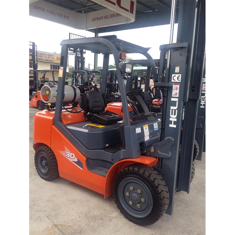 Heli 3t 3.5t Gasoline and LPG Dual Fuel Forklift K25 Nissan Engine Cpqyd30 Cpqyd35