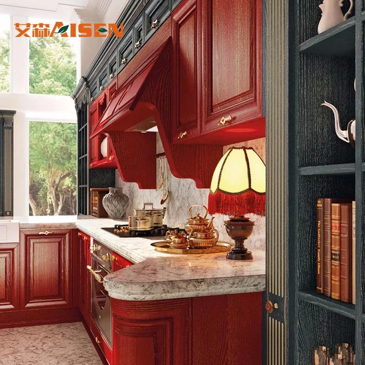 Madera maciza Venta caliente cocina armarios Muebles de cocina en venta