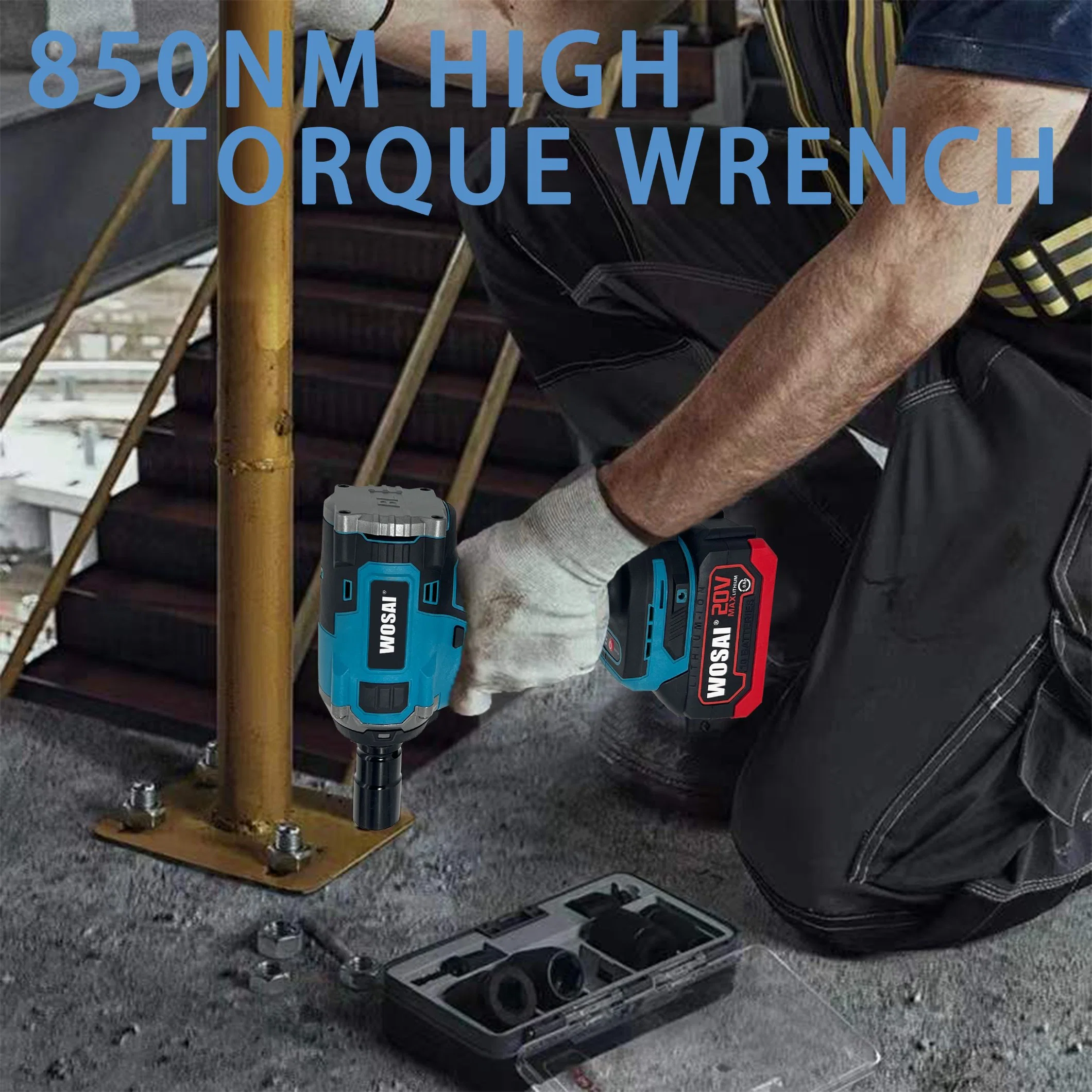 Wosai Home Use Handheld 20V 850nm Multi-Function High Torque Electric Impact Brushless Wrench