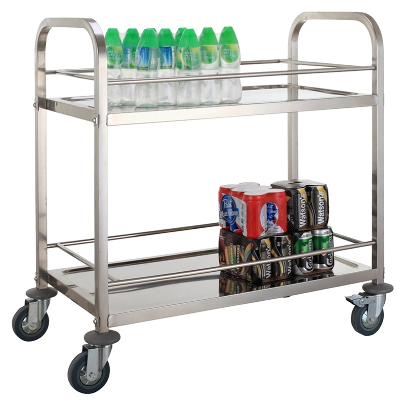 New Design Hot Sale 2 Tiers Square Tube Wagon Trolley with TPR Wheel