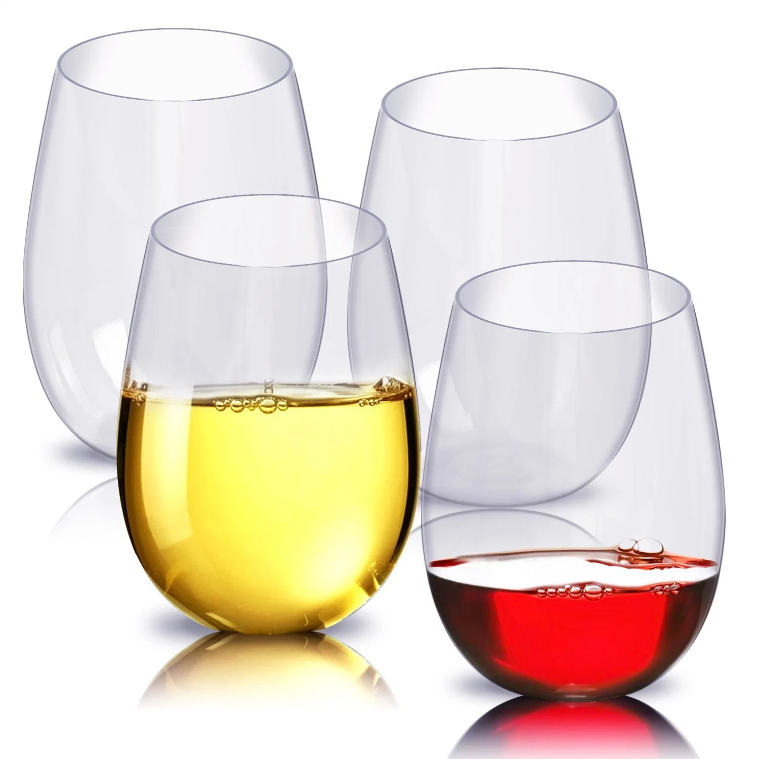 Австралия и США Горячие продажи Tritan Stemless Wine Glasses Crystal Пластиковая стеклянная пластиковая чашка с логотипом на заказ