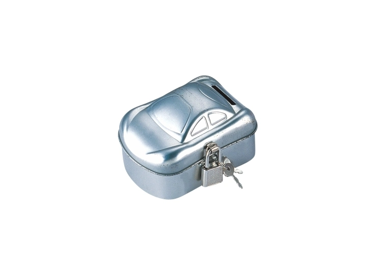 Factory Price Piggy Bank Tin Box with Slot on The Lid, with Lock and Key Empty Metal Tin Packaging, for Gift and Promotion or Chocolate, Candy Tin Box