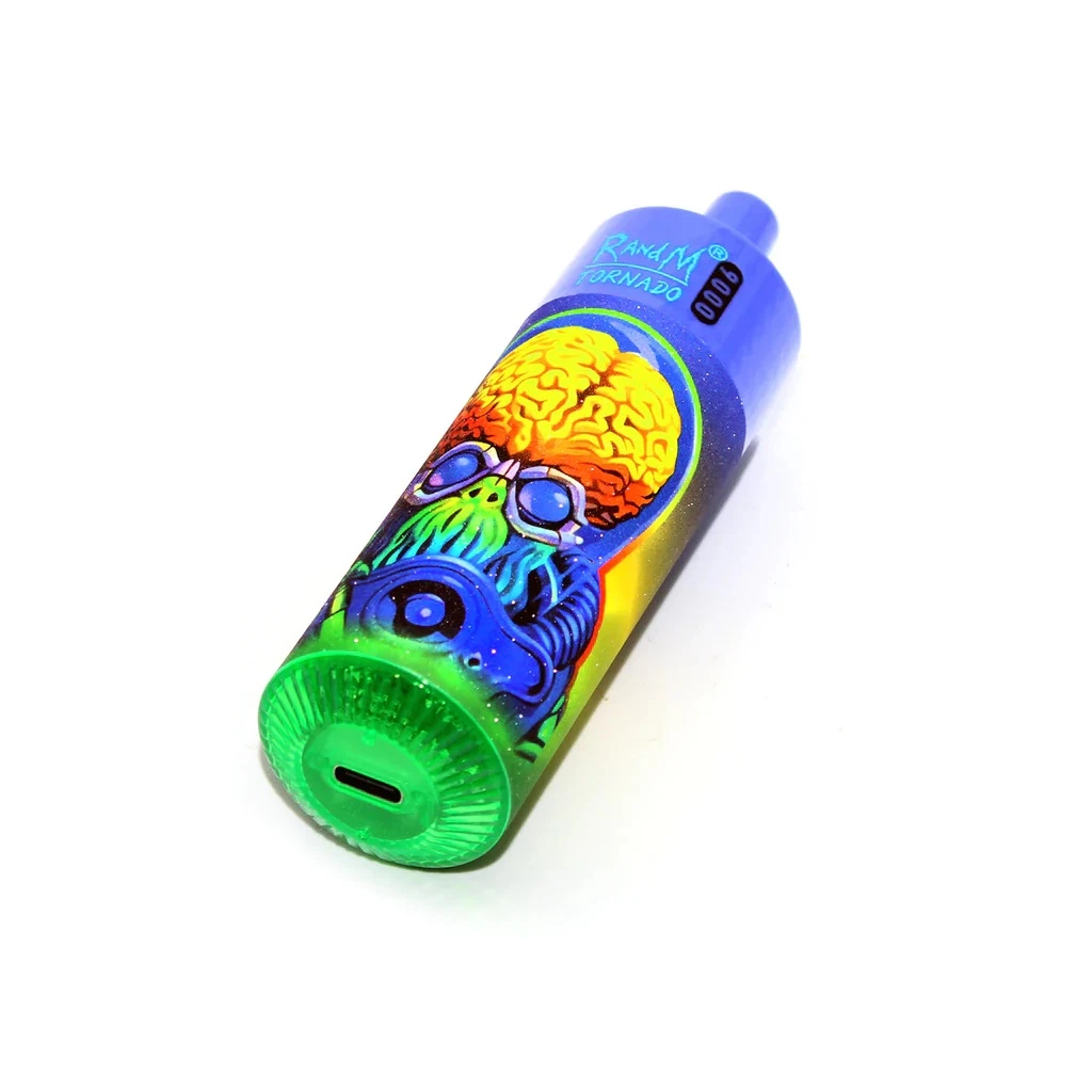 Randm tornado 9000 puff original 9000 Disposable e-cigarro características 18 ml Vape 0/2/3/5% bateria integrada recarregável de 850 mAh disponível 53 sabores associados