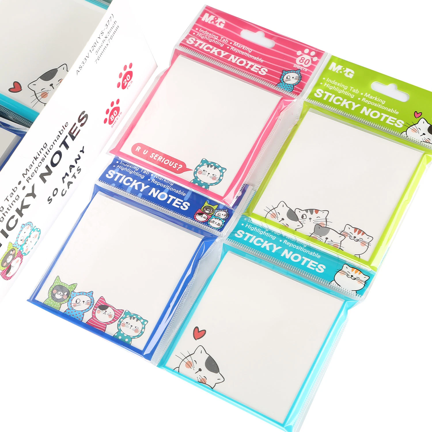 100 Sheets Colorful Print Cute Sticky Notes Cute Memo Pads Sticky