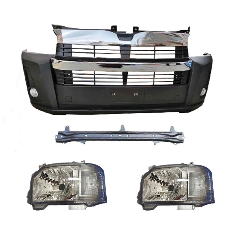 New Trendy Front Bumper Facelift Conversion Body Part Kit for Toyota Hiace 2006 Upgrade to 2016 with LED Headlight