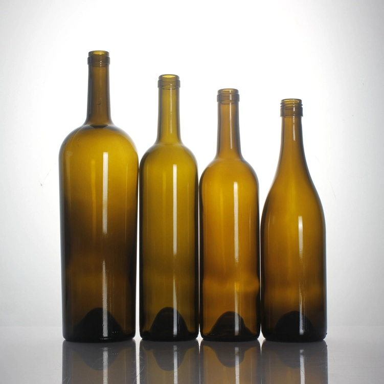 750 ml 1L 3L verde antiguo de Burdeos Burdeos Botella de vino de cristal