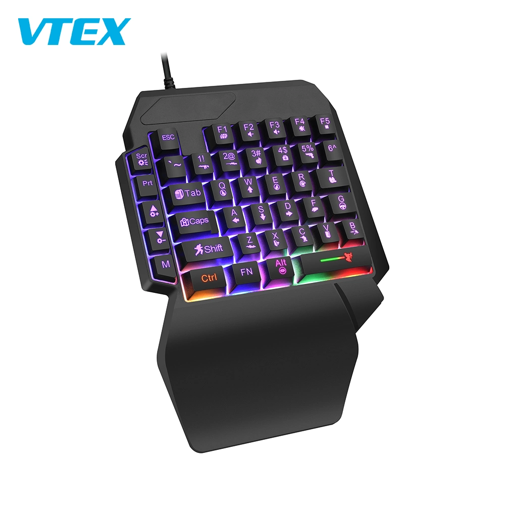 Multimedia RGB LED Rainbow Backlit Mini USB Wired Mechanical Keyboard with 40 Keys One-Handed Gaming Keyboard