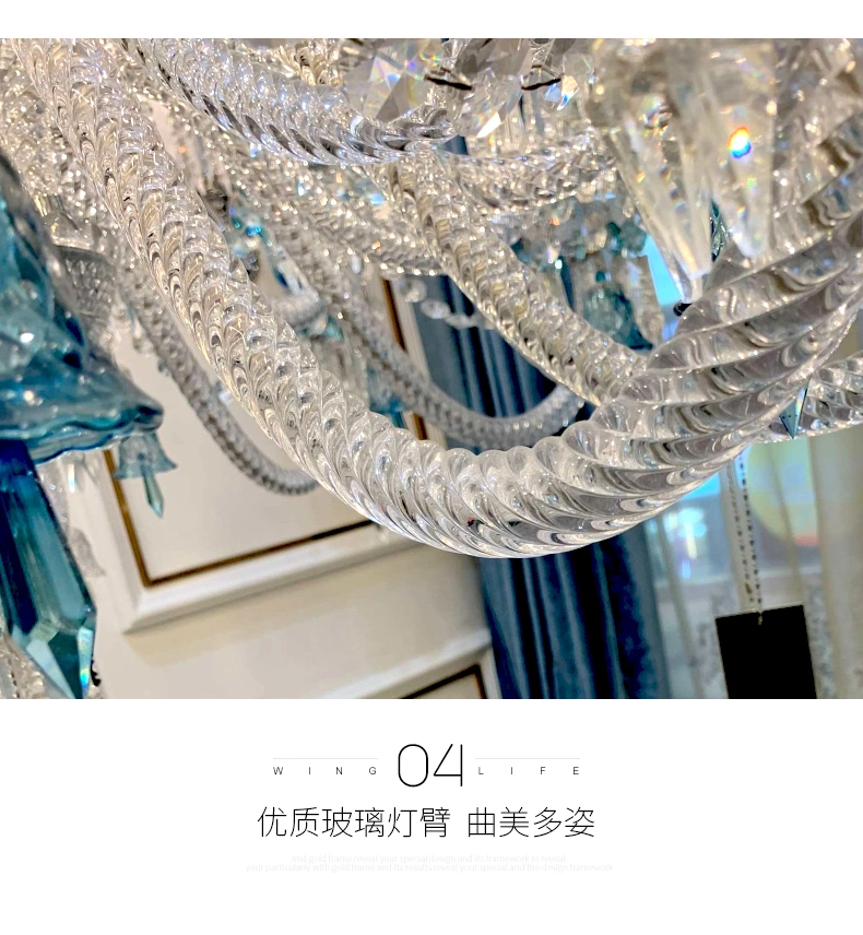 Crystal LED Ceiling Lamp Luxury Stair Chandelier Light Fixture Pendant