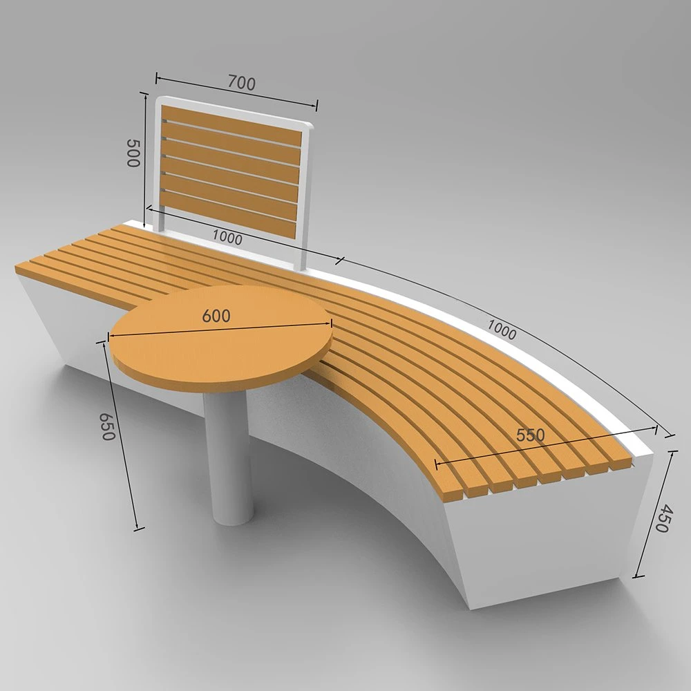 Customized Outdoor Rest Chair with Small Table and Backrest