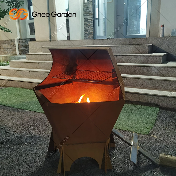 Corten Steel Barbeque Fire Table Durable BBQ Grill