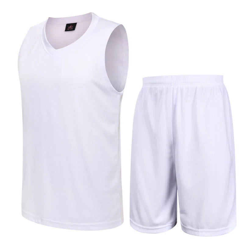 Summer Breathable Solid Color Men's and Women's Sports Vest Shorts Suit Basketball Uniform Sportswear