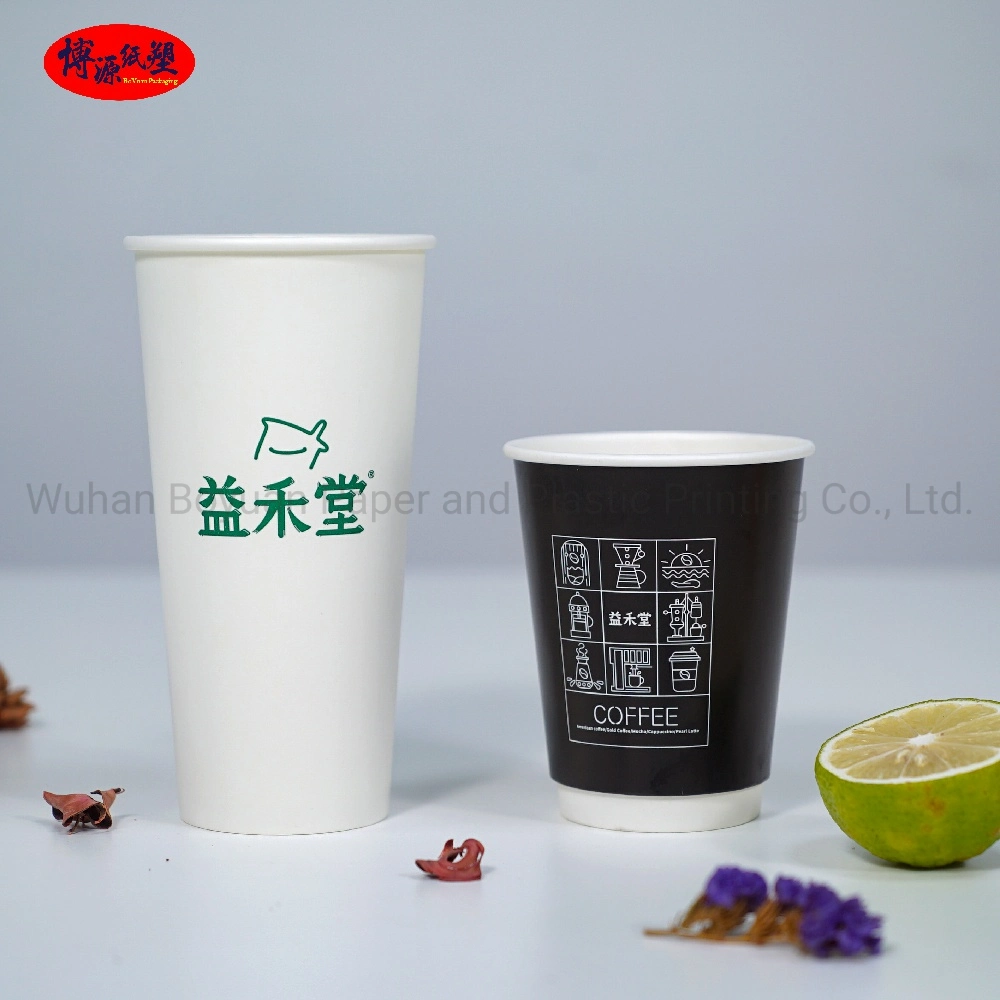 China Hersteller Customized Printing Einweg-Single Wall / Double Wall / Ripple Wandtasse Trinkgeschirr