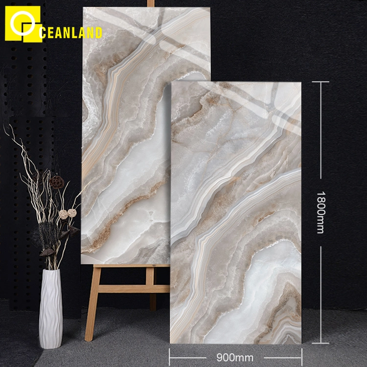 Materiales de construcción 900X1800mm mármol aspecto Gran vidriado baldosas de porcelana Sintered Piedra Slab