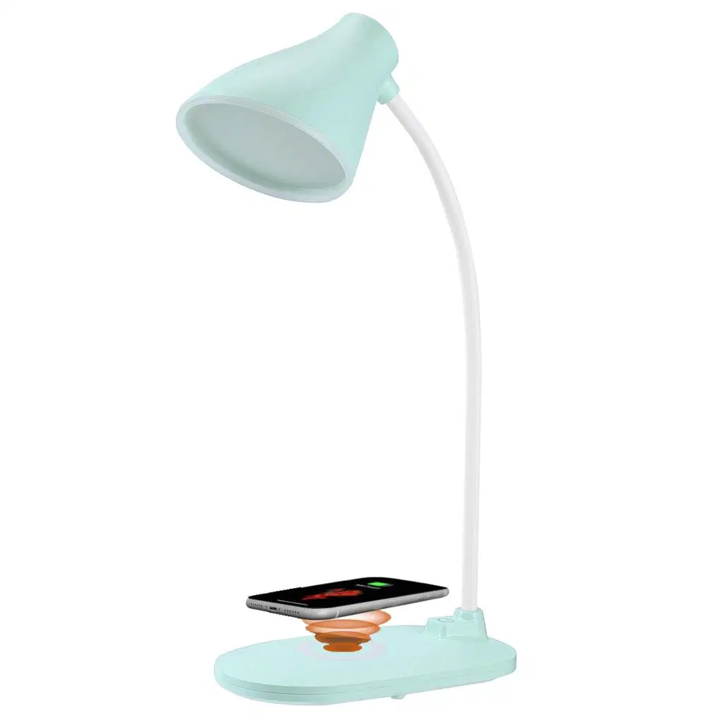 Plegado recargables USB 3 modos de rotación de 360 Eye-Caring reservar mesa de luz LED del cargador inalámbrico Lámpara de mesa de oficina en casa