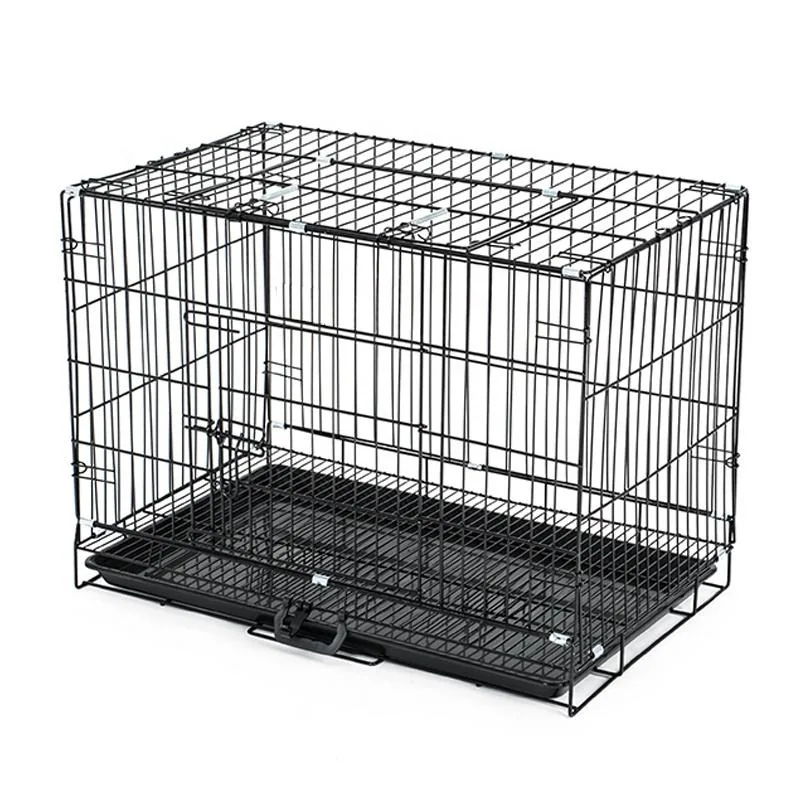 Fabrik direkt Großhandel Black Iron Wire Mesh Pet Cage für Halten und Zucht Hund Kaninchen Huhn Katze Schwein Taubenquagel