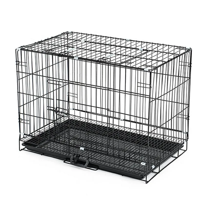 Factory Direct Wholesale Black Iron Wire Mesh Pet Cage for Holding and Breeding Dog Rabbit Chicken Cat Pig Pigeon Quail