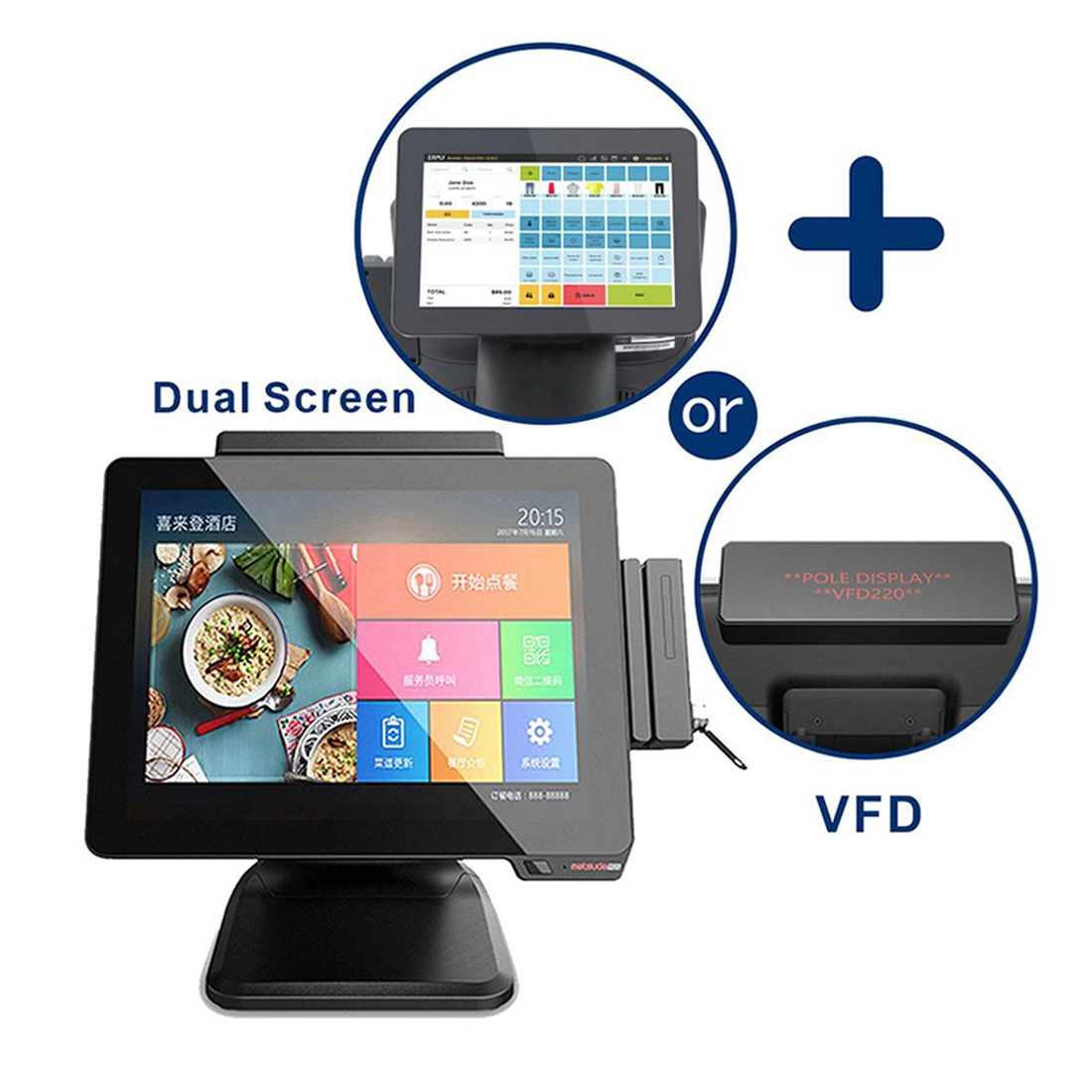 Preço grossista 15polegadas todos em uma máquina café sistema POS Caixa Registradora POS Móvel ao fabrico do sistema